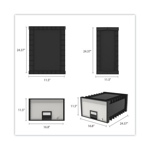 Image of Storex Archive Storage Drawers With Key Lock, Legal Files, 18.25" X 24" X 11.5", Black/gray