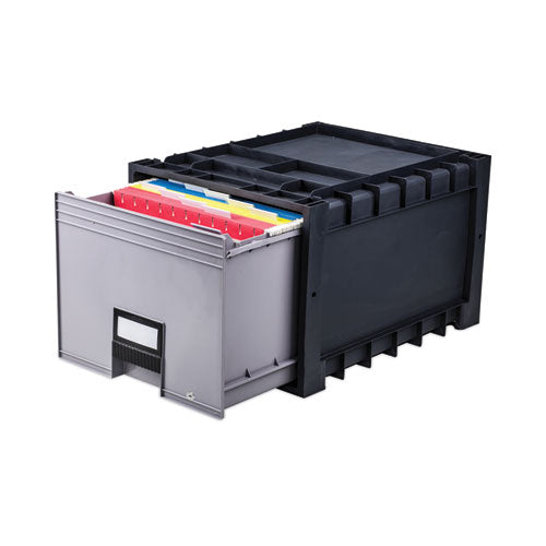 Image of Storex Archive Storage Drawers With Key Lock, Letter Files, 15.25" X 18" X 11.5", Black/gray