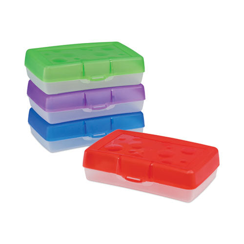 Image of Storex Pencil Box, 8.38 x 5.63 x 2.5, Randomly Assorted Colors