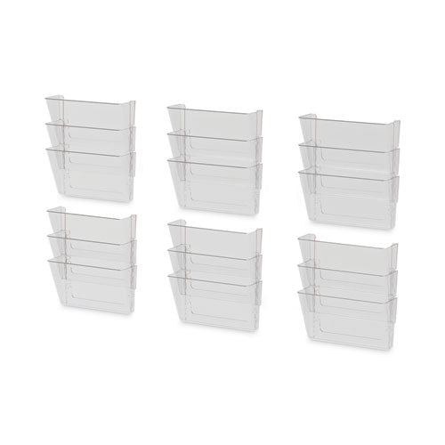 Image of Storex Wall File, 3 Sections, Legal Size 16" x 4" x 14", Clear, 3/Set