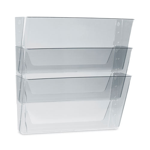 Image of Storex Wall File, 3 Sections, Legal Size 16" x 4" x 14", Clear, 3/Set