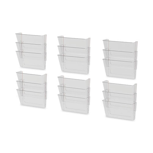 Image of Storex Wall File, 3 Sections, Letter Size, 13" x 4" x 14", Clear, 3/Set