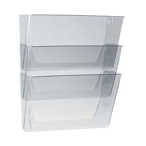 Image of Storex Wall File, 3 Sections, Letter Size, 13" x 4" x 14", Clear, 3/Set