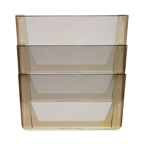 Image of Storex Wall File, 3 Sections, Legal Size, 16" x 4" x 14", Smoke, 3/Set