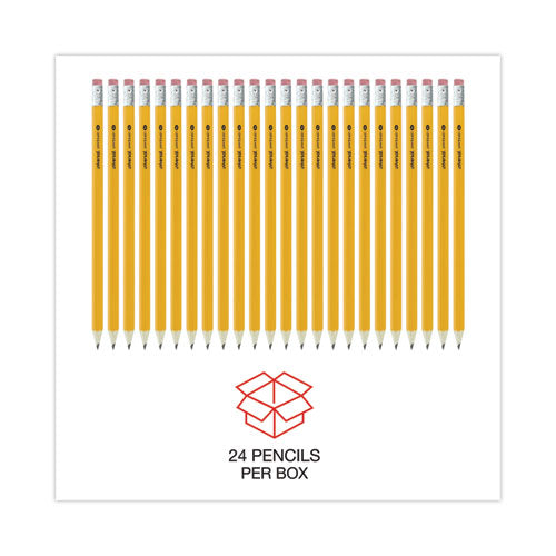 Image of Universal #2 Pre-Sharpened Woodcase Pencil, Hb (#2), Black Lead, Yellow Barrel, 24/pack