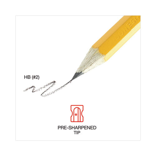 Image of Universal #2 Pre-Sharpened Woodcase Pencil, Hb (#2), Black Lead, Yellow Barrel, 24/pack