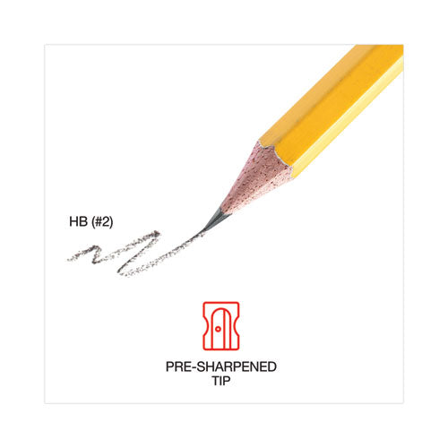 Image of Universal #2 Pre-Sharpened Woodcase Pencil, Hb (#2), Black Lead, Yellow Barrel, 72/pack
