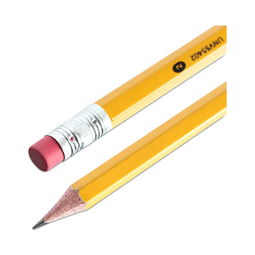 Image of Universal #2 Pre-Sharpened Woodcase Pencil, Hb (#2), Black Lead, Yellow Barrel, 72/pack