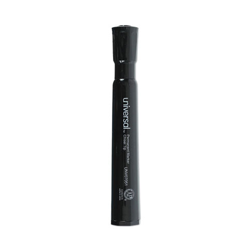 Image of Universal Chisel Tip Permanent Marker, Broad Chisel Tip, Black, Dozen