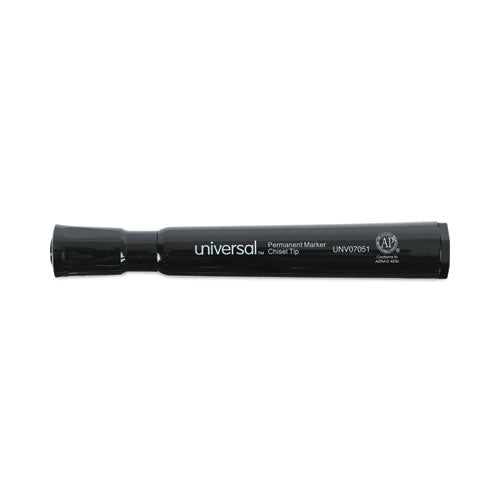 Image of Universal Chisel Tip Permanent Marker, Broad Chisel Tip, Black, Dozen