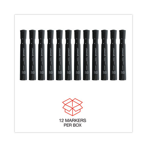 Image of Universal Chisel Tip Permanent Marker, Broad Chisel Tip, Black, Dozen
