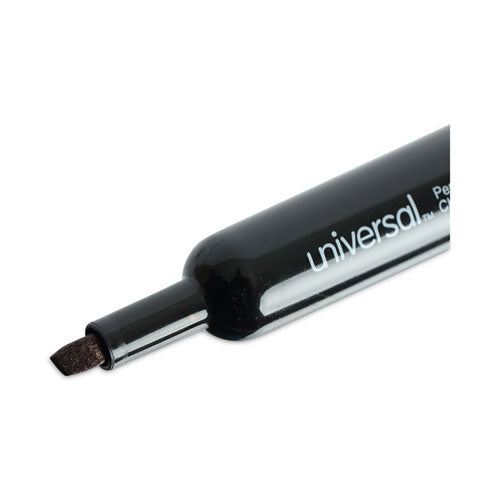 Image of Universal Chisel Tip Permanent Marker, Broad Chisel Tip, Black, Dozen
