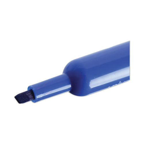 Image of Universal Chisel Tip Permanent Marker, Broad Chisel Tip, Blue, Dozen