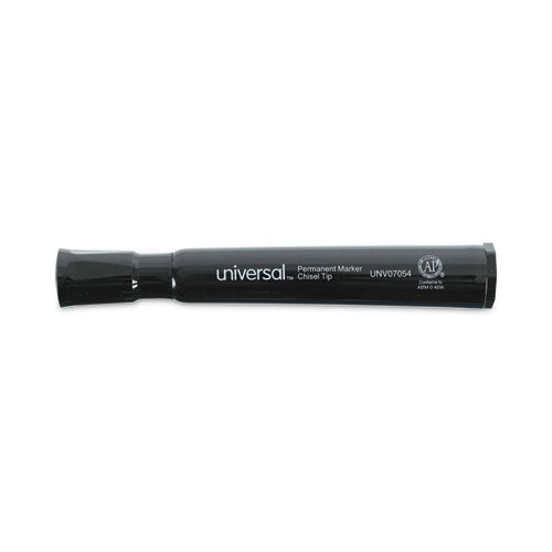 Image of Universal Chisel Tip Permanent Marker Value Pack, Broad Chisel Tip, Black, 60/pack