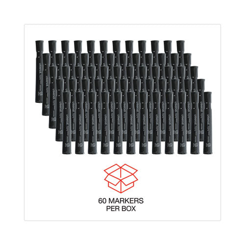 Image of Universal Chisel Tip Permanent Marker Value Pack, Broad Chisel Tip, Black, 60/pack