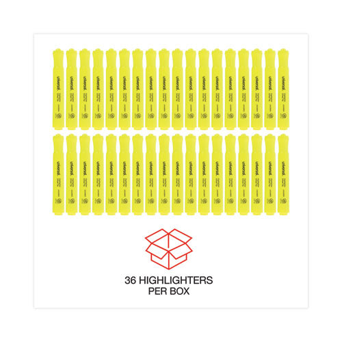 Image of Universal Desk Highlighter Value Pack, Fluorescent Yellow Ink, Chisel Tip, Yellow Barrel, 36/pack