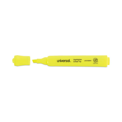 Image of Universal Desk Highlighter Value Pack, Fluorescent Yellow Ink, Chisel Tip, Yellow Barrel, 36/pack