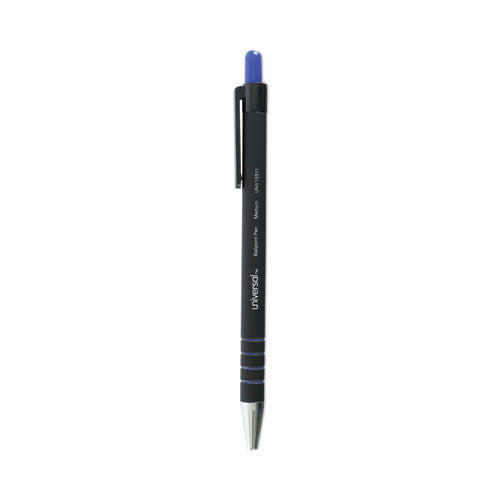 Image of Universal Ballpoint Pen, Retractable, Medium 1 Mm, Blue Ink, Blue Barrel, Dozen