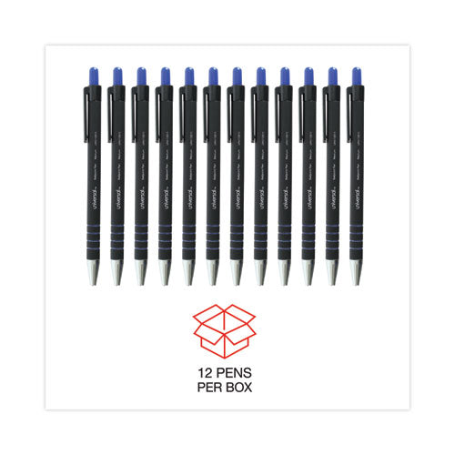 Image of Universal Ballpoint Pen, Retractable, Medium 1 Mm, Blue Ink, Blue Barrel, Dozen