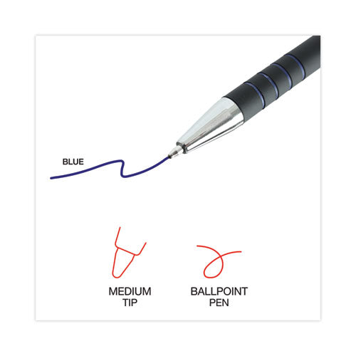 Image of Universal Ballpoint Pen, Retractable, Medium 1 Mm, Blue Ink, Blue Barrel, Dozen