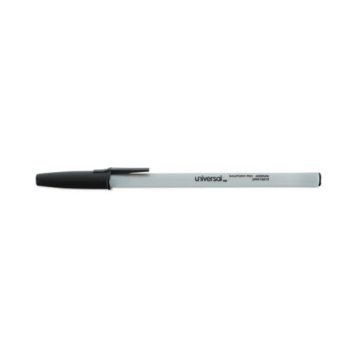 Image of Universal Ballpoint Pen Value Pack, Stick, Medium 1 mm, Black Ink, Gray/Black Barrel, 60/Pack