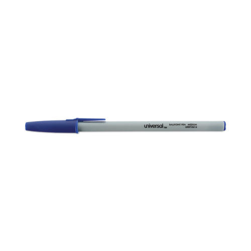 Image of Universal Ballpoint Pen Value Pack, Stick, Medium 1 mm, Blue Ink, Gray/Blue Barrel, 60/Pack