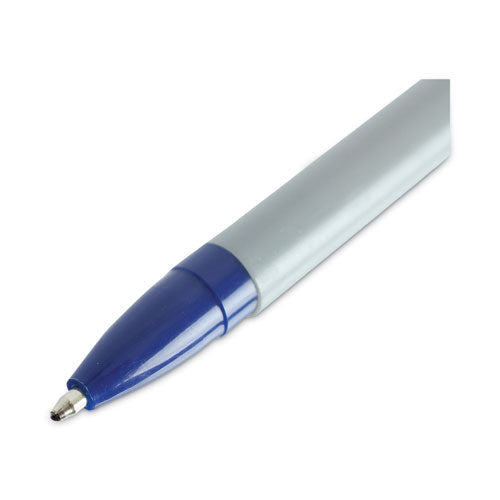 Image of Universal Ballpoint Pen Value Pack, Stick, Medium 1 mm, Blue Ink, Gray/Blue Barrel, 60/Pack