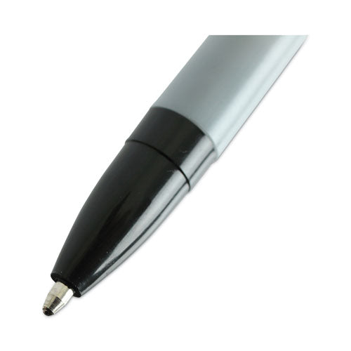 Image of Universal Ballpoint Pen, Stick, Medium 1 mm, Black Ink, Gray/Black Barrel, Dozen