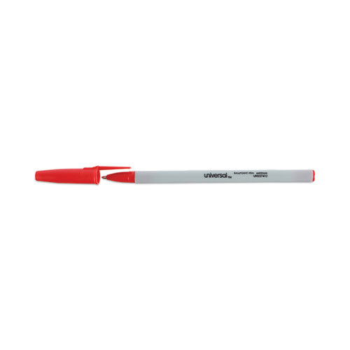 Image of Universal Ballpoint Pen, Stick, Medium 1 mm, Red Ink, Gray/Red Barrel, Dozen