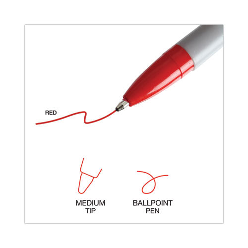 Image of Universal Ballpoint Pen, Stick, Medium 1 mm, Red Ink, Gray/Red Barrel, Dozen