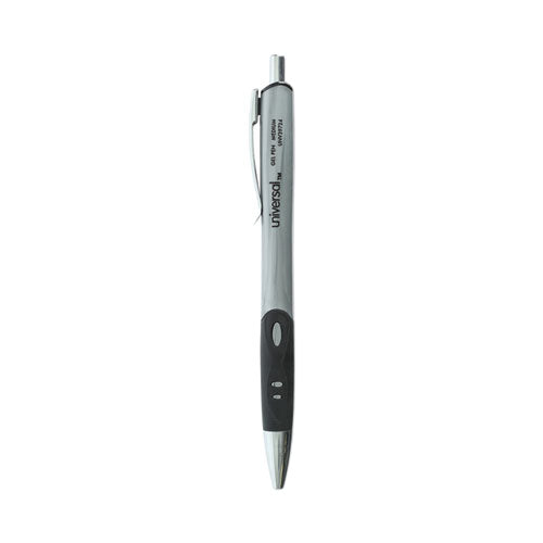 Image of Universal Comfort Grip Gel Pen, Retractable, Medium 0.7 mm, Black Ink, Gray/Black/Silver Barrel, 36/Pack