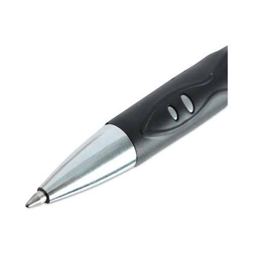 Image of Universal Comfort Grip Gel Pen, Retractable, Medium 0.7 mm, Black Ink, Gray/Black/Silver Barrel, 36/Pack