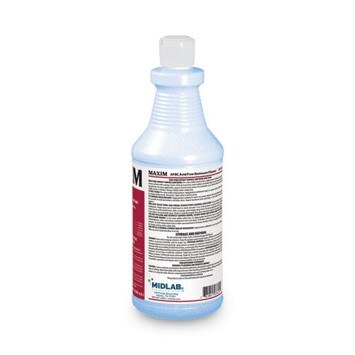 Image of Maxim® AFBC Acid-Free Restroom Cleaner, Safe-to-Ship, Fresh Scent, 32 oz Bottle, 6/Carton
