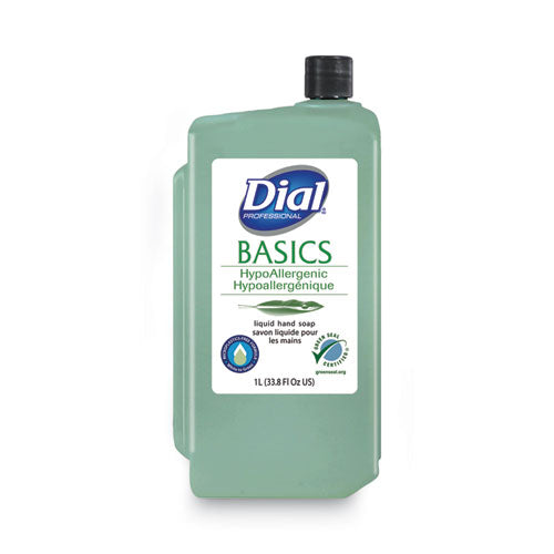 Image of Dial® Professional Basics MP Free Liquid Hand Soap Refill, Unscented, 1 L, 8/Carton