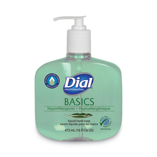 Image of Dial® Professional Basics MP Free Liquid Hand Soap, Unscented, 16 oz, 12/Carton