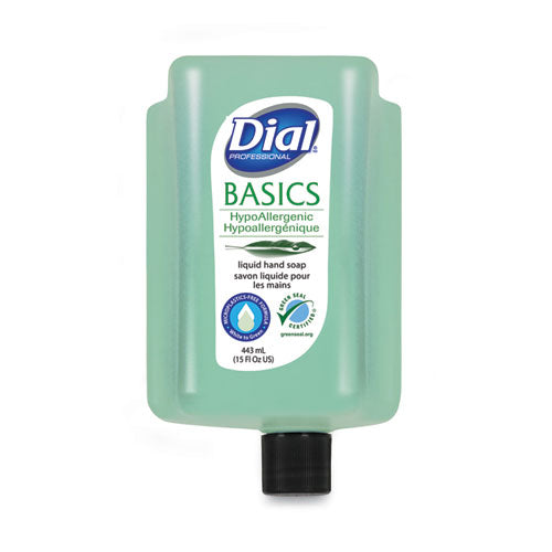 Image of Dial® Professional Basics MP Free Liquid Hand Soap Refill for Versa Dispenser, Unscented, 15 oz, 6/Carton