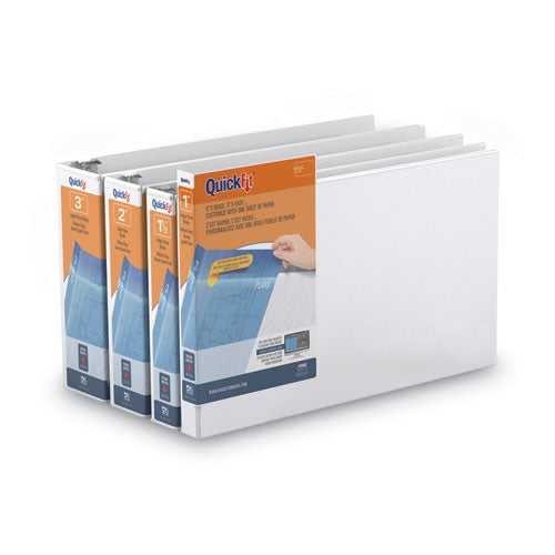 Image of Stride Quickfit Ledger D-Ring View Binder, 3 Rings, 3" Capacity, 11 X 17, White
