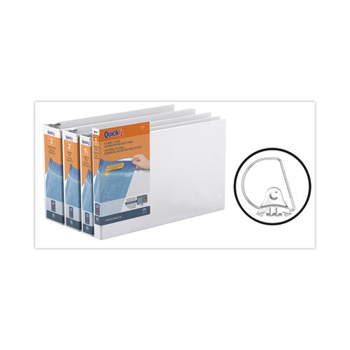 Image of Stride Quickfit Ledger D-Ring View Binder, 3 Rings, 3" Capacity, 11 X 17, White