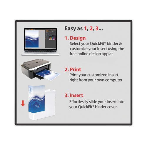 Image of Stride Quickfit Ledger D-Ring View Binder, 3 Rings, 3" Capacity, 11 X 17, White