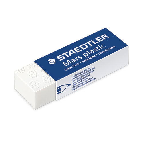 Image of Staedtler® Mars Eraser, For Pencil/ink Marks, Rectangular Block, Large, White, 20/box
