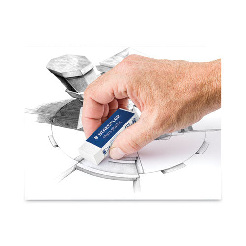 Image of Staedtler® Mars Eraser, For Pencil/ink Marks, Rectangular Block, Large, White, 20/box