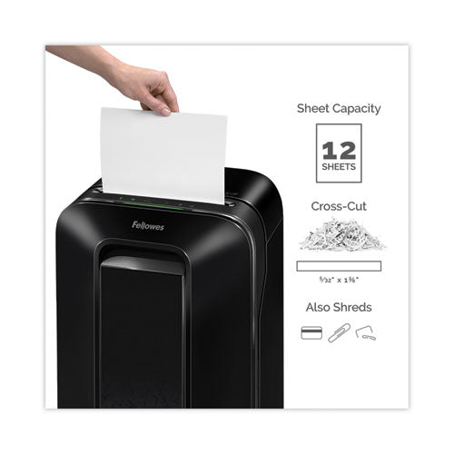 Image of Fellowes® Powershred Lx170 Cross-Cut Shredder, 12 Manual Sheet Capacity