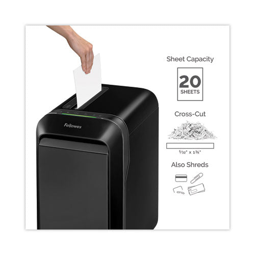 Image of Fellowes® Powershred Lx190 Cross-Cut Shredder, 20 Manual Sheet Capacity