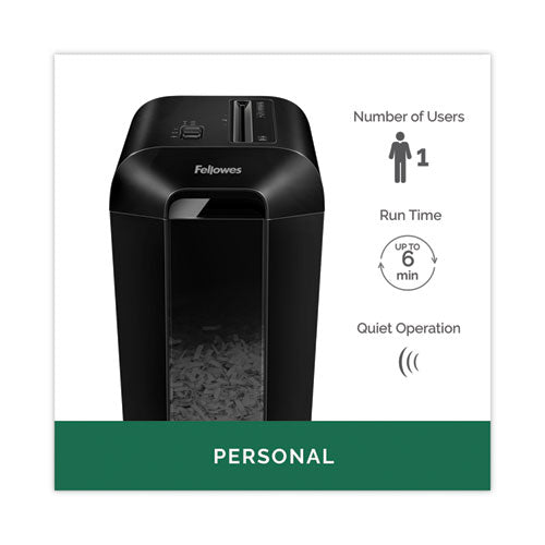 Image of Fellowes® Powershred Lx65 Cross-Cut Shredder, 10 Manual Sheet Capacity