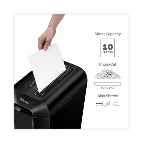 Image of Fellowes® Powershred Lx65 Cross-Cut Shredder, 10 Manual Sheet Capacity