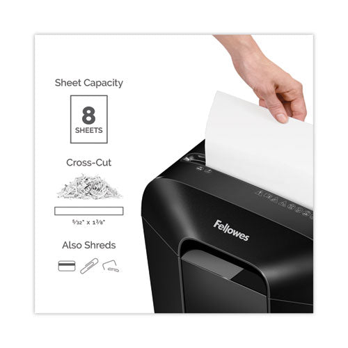 Image of Fellowes® Powershred Lx45 Cross-Cut Shredder, 8 Manual Sheet Capacity