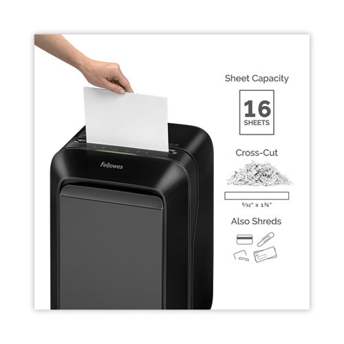 Image of Fellowes® Powershred Lx180 Cross-Cut Shredder, 16 Manual Sheet Capacity