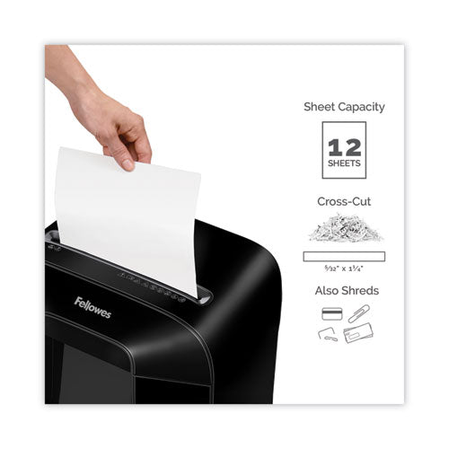 Image of Fellowes® Powershred Lx85 Cross-Cut Shredder, 12 Manual Sheet Capacity