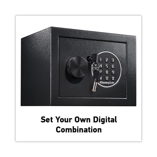 Image of Sentry® Safe Electronic Security Safe, 0.14 Cu Ft, 9w X 6.6d X 6.6h, Black