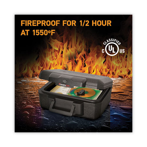 Image of Sentry® Safe 1200 Series Fire Chest, 0.18 Cu Ft, 14.3w X 11.2d X 6.1h, Black